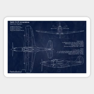 P39 Airacobra Blueprint Magnet